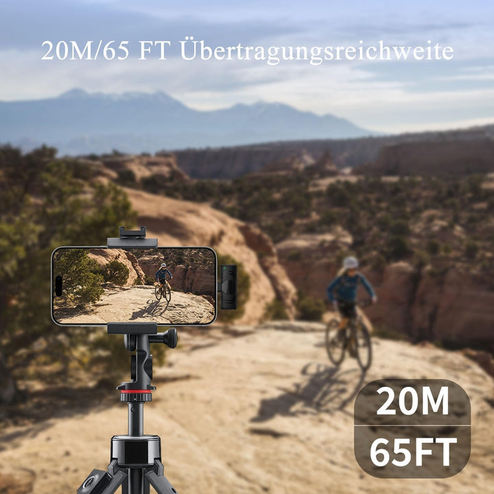 Kabelloses Lavalier Mikrofon mit Rauschunterdrückung,2 Mini Ansteckmikrofon Kompatibel mit iPhone/An