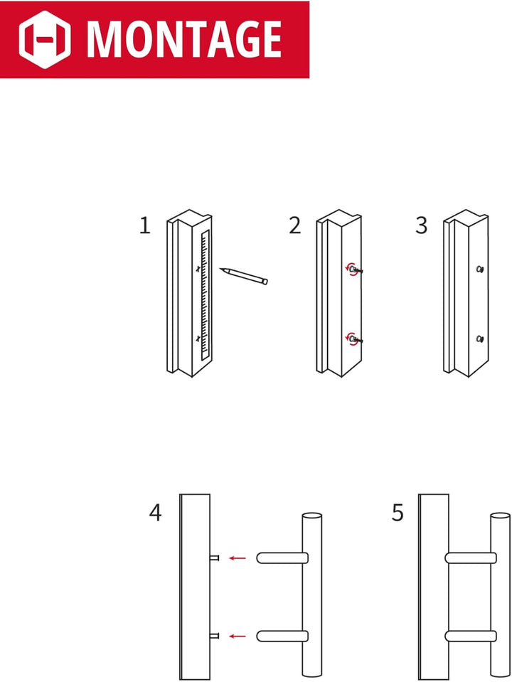 Gedotec Edelstahl Stossgriff | Haustürgriff 500 x 300 mm | 1 Stück | rostfreier Tür-Griff rund | Hau