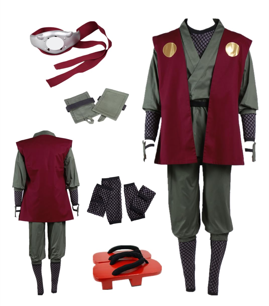 MANMICOS US Grösse Anime Men Cosplay Kostüme Rote Weste Halloween Anzug, L