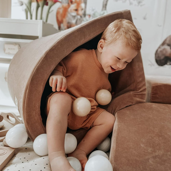 MEOWBABY Spielplatz aus Schaumstoff mit Bällebad 200x45cm - Schaumspielset mit 100 Bälle für Kinder,