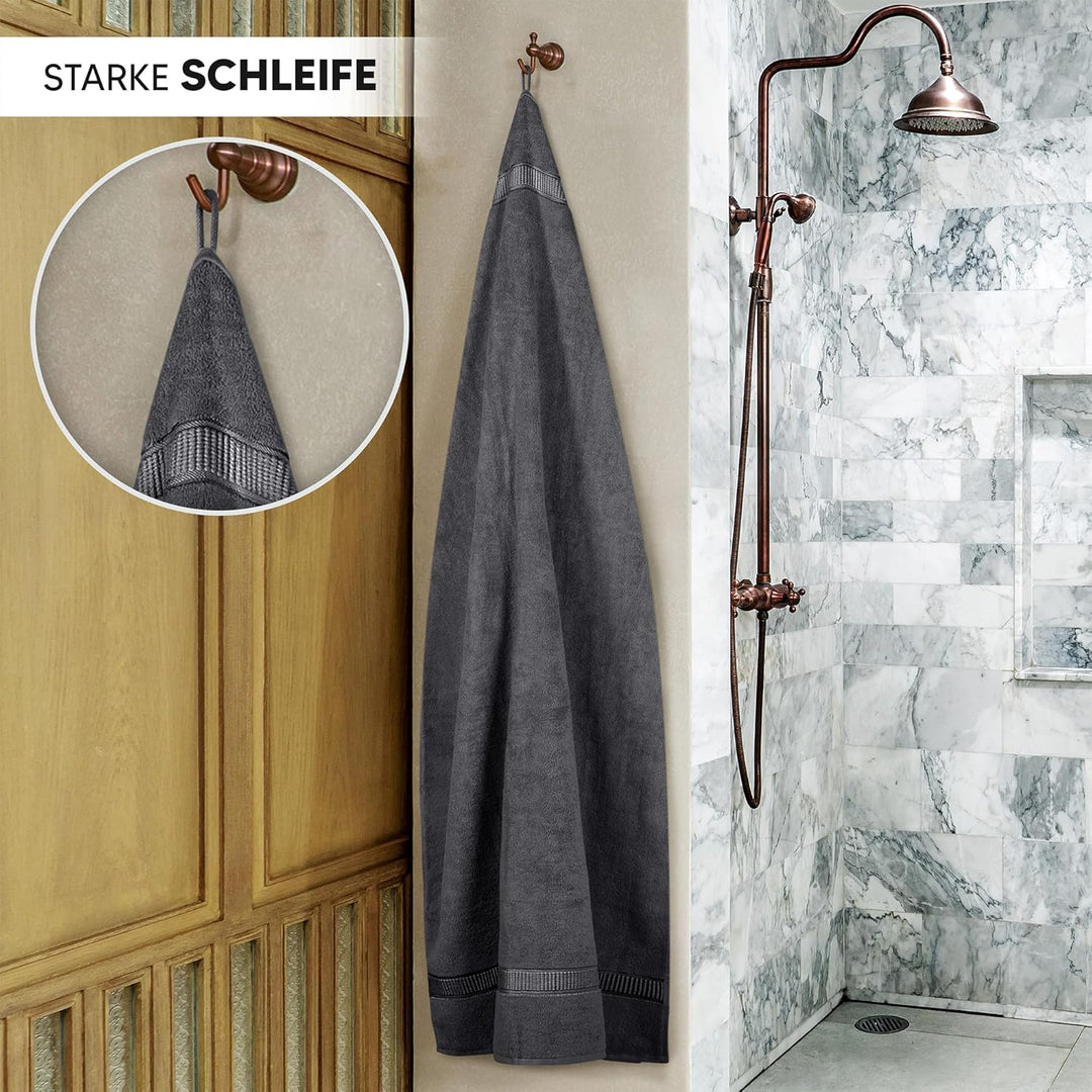Utopia Towels - 2er Badetücher Gross aus Baumwolle mit Aufhänger, Saunatücher,Badehandtücher Gross,