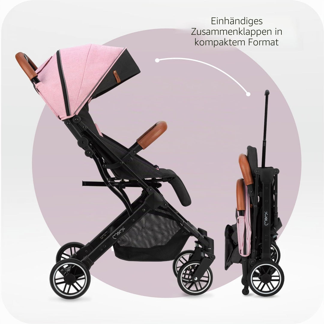 MoMi ESTELLE Kinderwagen ab 6. Monat (bis 15 kg), klappbarer Buggy mit 5-Punkt-Sicherheitsgurt, Eink