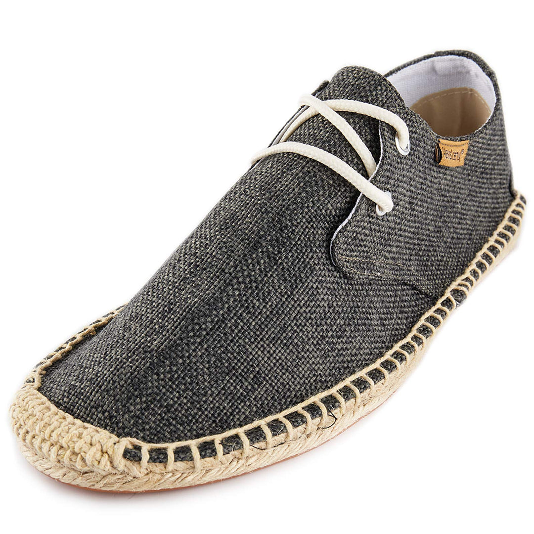 Alexis Leroy Lace Up Herren Espadrilles 41 EU Pures Schwarz, 41 EU Pures Schwarz