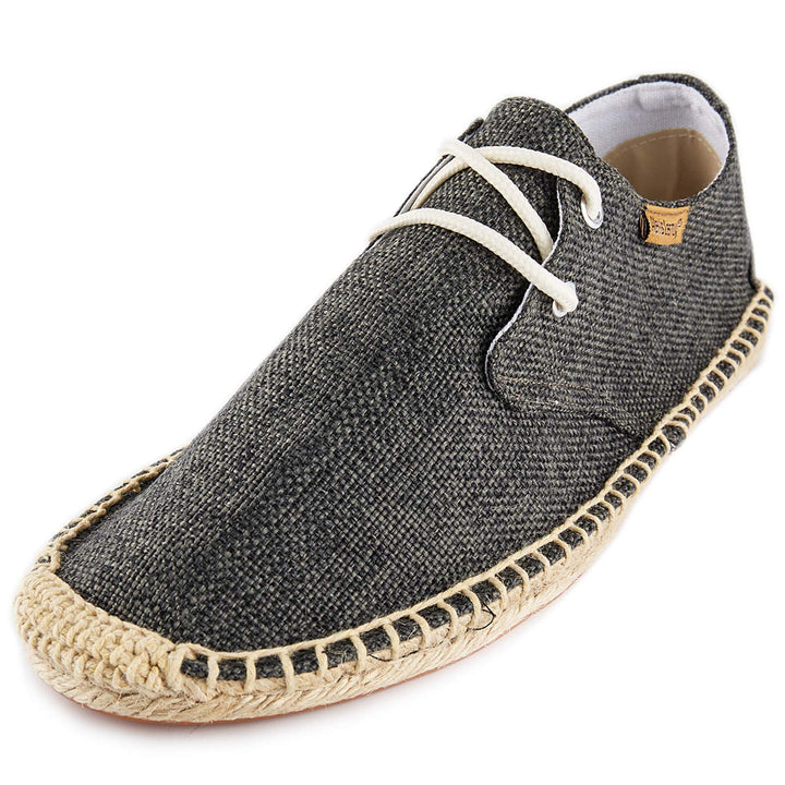 Alexis Leroy Lace Up Herren Espadrilles 44 EU Pures Schwarz, 44 EU Pures Schwarz