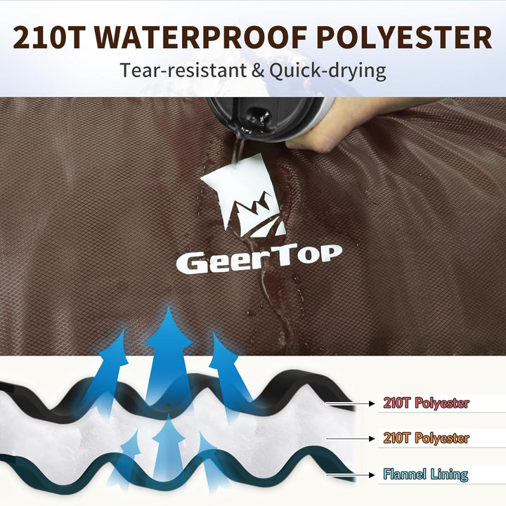 GEERTOP Schlafsack XXL 4 Jahreszeiten Flanell Campingschlafsack Übergrösse 220x100cm für Erwachsene