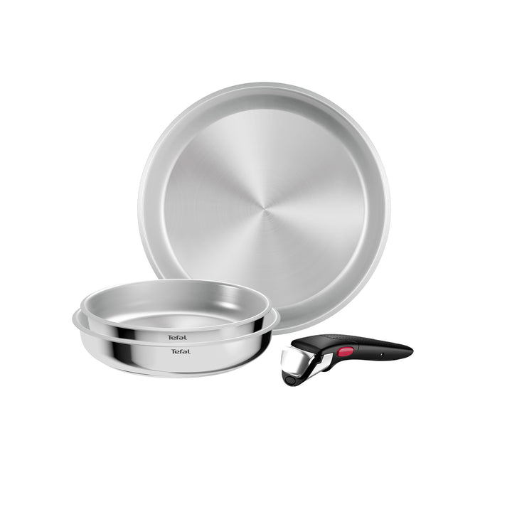 Tefal Ingenio Comfort Max 4-tlg. Pfannen-Set, extrastarker Boden, unversiegelt, platzsparend, Thermo