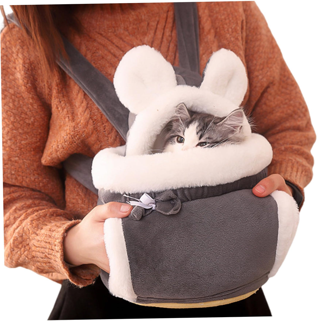 Katzentasche, weicher und Warmer Katzen- und Hunde-Frontträger, Doppeltaschen-Rucksack, Winter-Plüsc