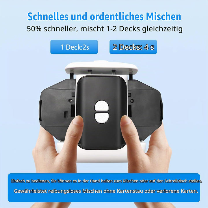 Kartenmischmaschine Elektrische, Automatische Kartenmischer, Mischmaschine für 1-2 Decks, Karten Mis