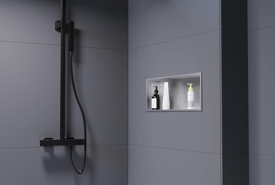 Wandnische aus Edelstahl NT206010X - 20 x 60 x 10 cm (B x H x T) Einbauregal, flexibler Einbau- Idea