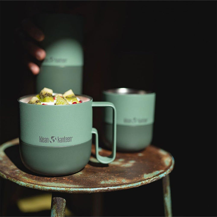 KleanKanteen RiseMug mit Flip Lid in der Farbe: Sea Spray, 414ml, aus Edelstahl hergestellt, spülmas