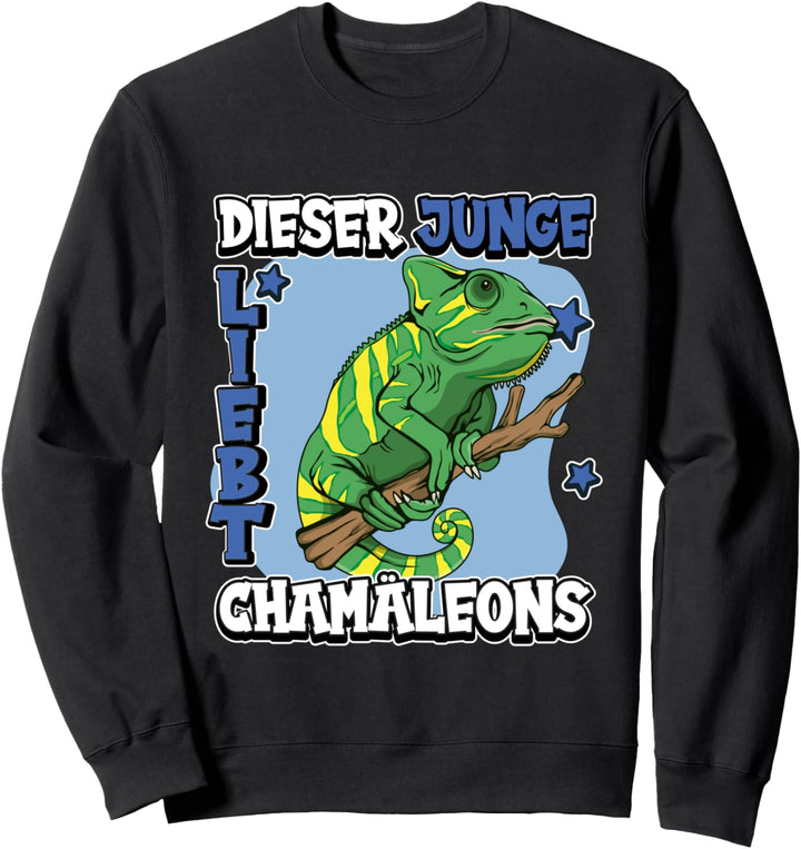 Kinder Chamäleon Sachen Dieser Junge liebt Chamäleons Sweatshirt