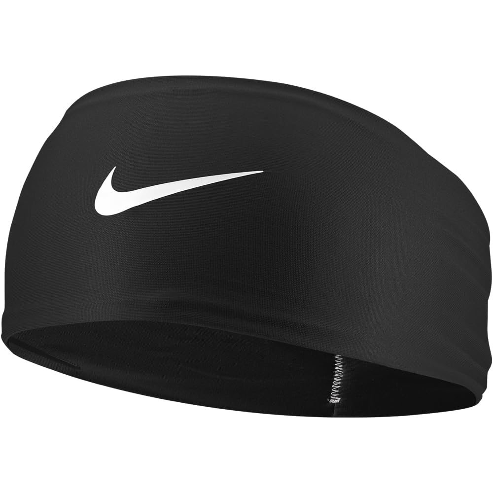 Nike Dri-Fit Fury Wide Headband Stirnband Schwarz/Weiss, Schwarz/Weiß