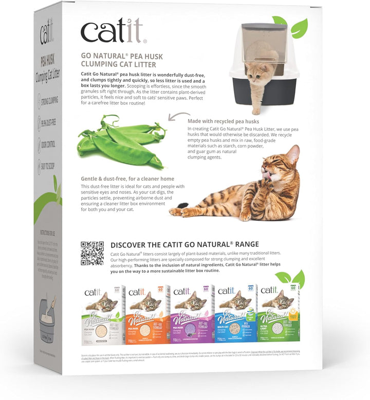 Catit Go Natural, klumpende Katzenstreu, aus Erbsenhülsen, Natur, 2 x 2,8kg (5,6kg)
