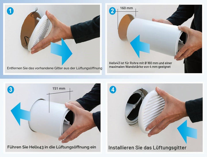 Die Belüftung he4330 akustisches Schalldämpfer für Löcher und durchgeführt von Ventilation, Durchmes