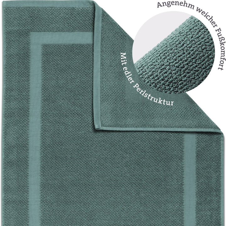 herzbach home Badvorleger 100% Baumwolle | Duschvorleger | 1.000 g/m² | Saugfähig | Waschbar (Ozeang