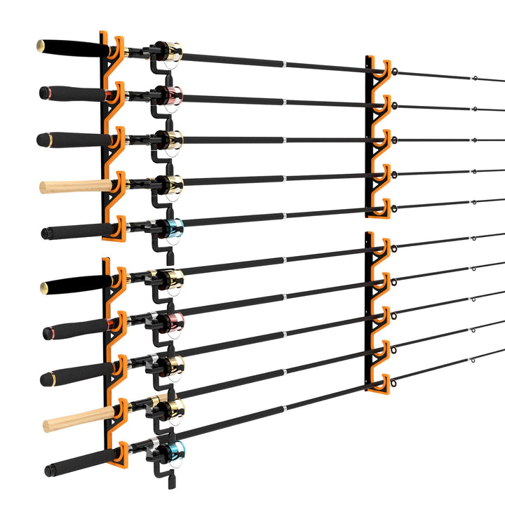 tonhui 2er-Pack Angelrutenhalter Wand & Decke Horizontal, Rutenhalter Garage mit weichem PU-Schutz,