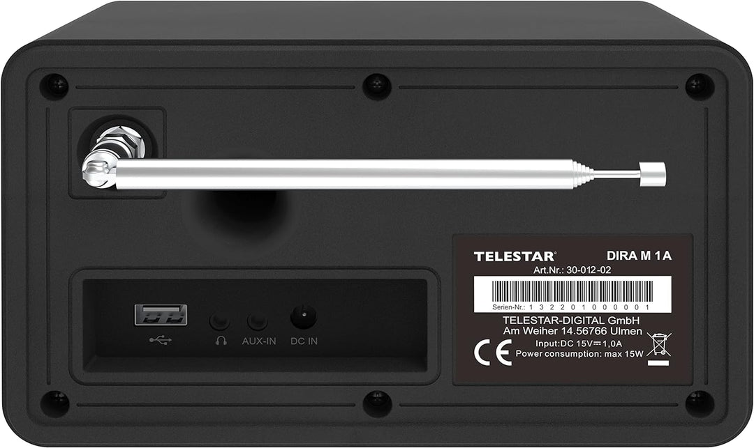 Telestar DIRA M 1 A - Digitalradio/Internetradio (DAB+ / DAB/UKW/FM/Internet, WLAN, Bluetooth 5.1, F