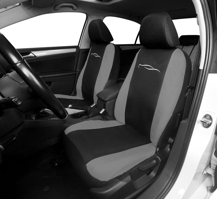 Set Universale Autositzbezüge mit Rückenlehne und 2 Reissverschlüssen, Luftsackkompatible Autositzbe