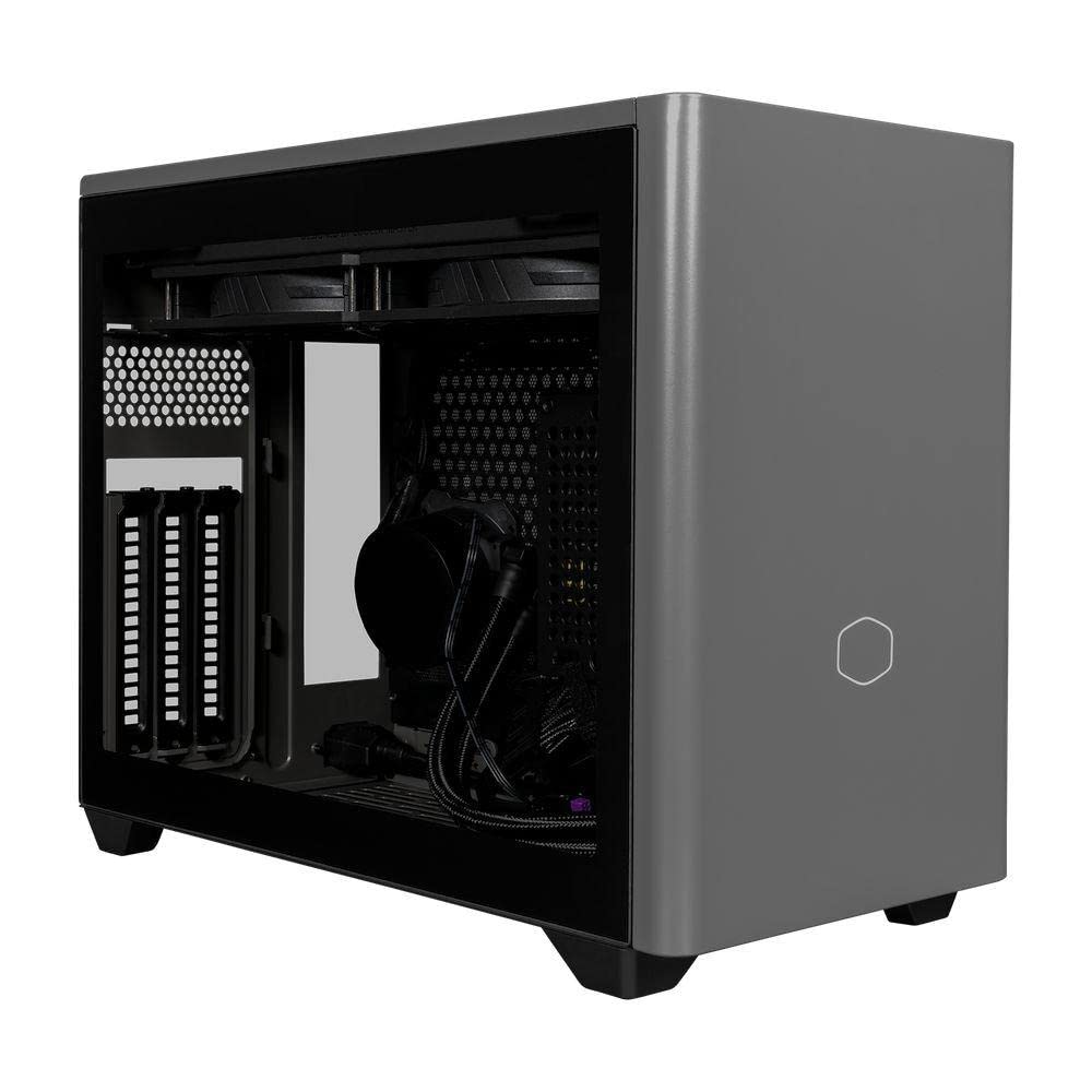 Cooler Master MasterBox NR200P MAX Mini-ITX PC-Gehäuse - Seitenteil aus gehärtetem Glas, 280mm AIO-C