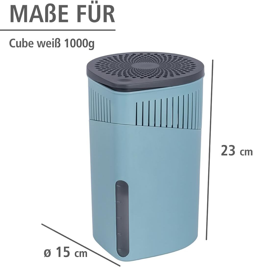 WENKO Raumentfeuchter Drop, nachfüllbarer Luftentfeuchter, reduziert Schimmel & Gerüche, 1 kg Granul