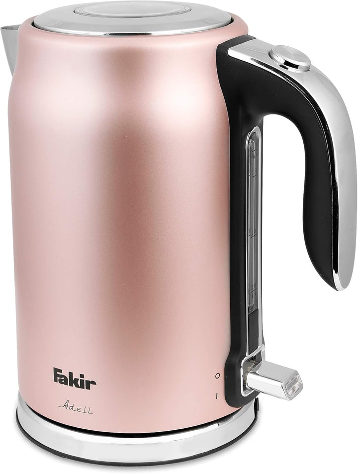 Fakir Adell - Wasserkocher im modernen Design aus Edelstahl 1,7 Liter mit Kontrollanzeige | 2200Watt
