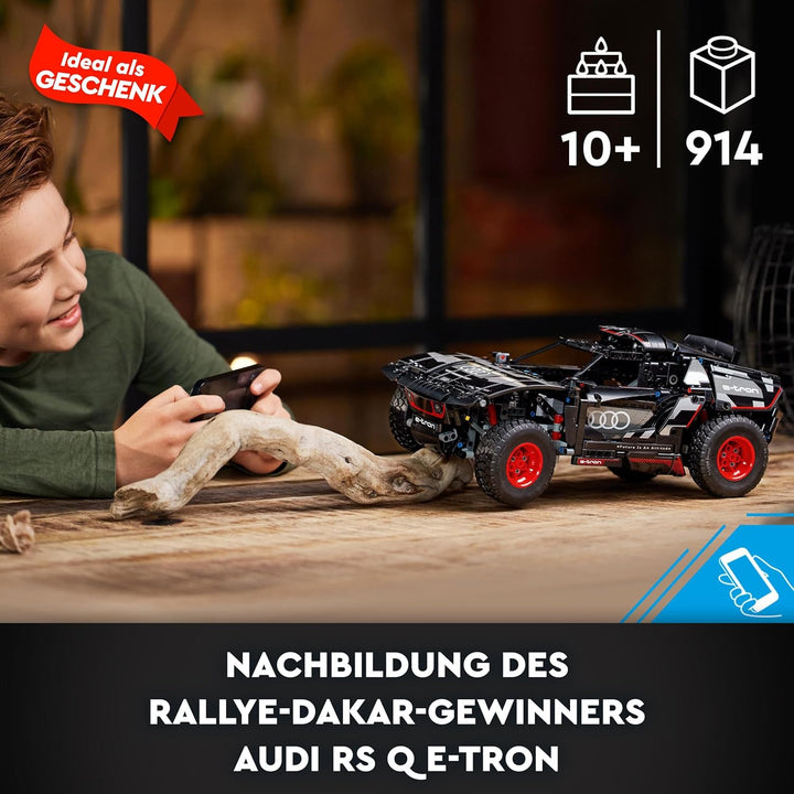 Lego 42160 Technic Audi RS Q e-tron, ferngesteuertes Rallye-Auto-Spielzeug, Dakar-Rallye-Geländewage
