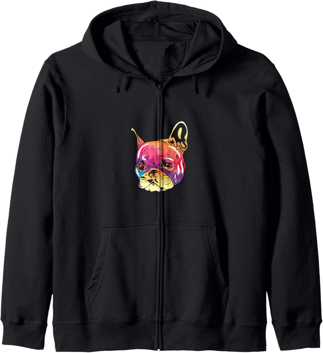 Bunte französische Bulldogge Niedlicher Hund Pop Art Tier Kapuzenjacke