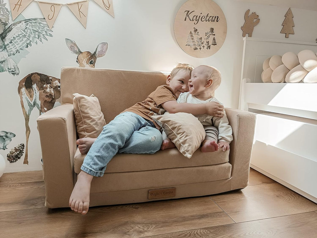 Flumi Personalisierte Kindercouch: Mini Schlafsofa für Kinderzimmer, Kuschelecke, Spielsofa, Kinders