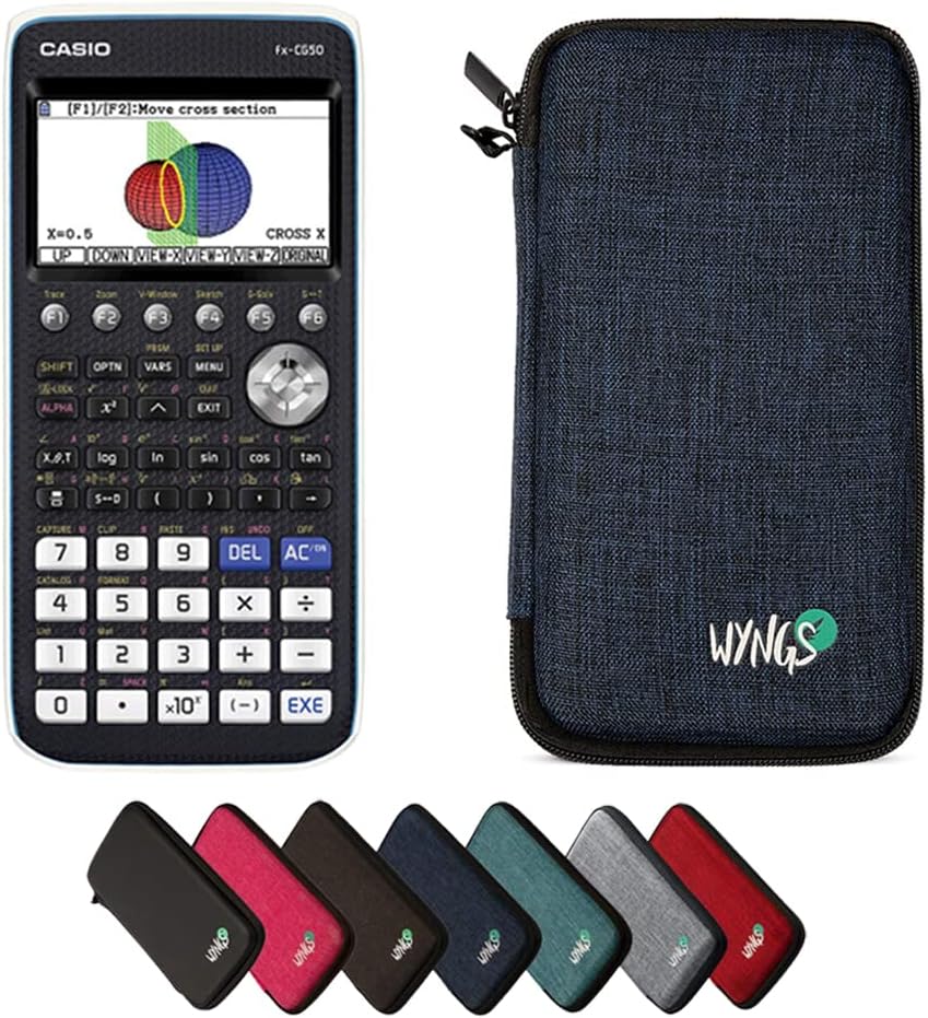 CALCUSO Sparpaket: Casio FX-CG 50 Grafikrechner + WYNGS Schutztasche blau + Erweiterte Garantie von