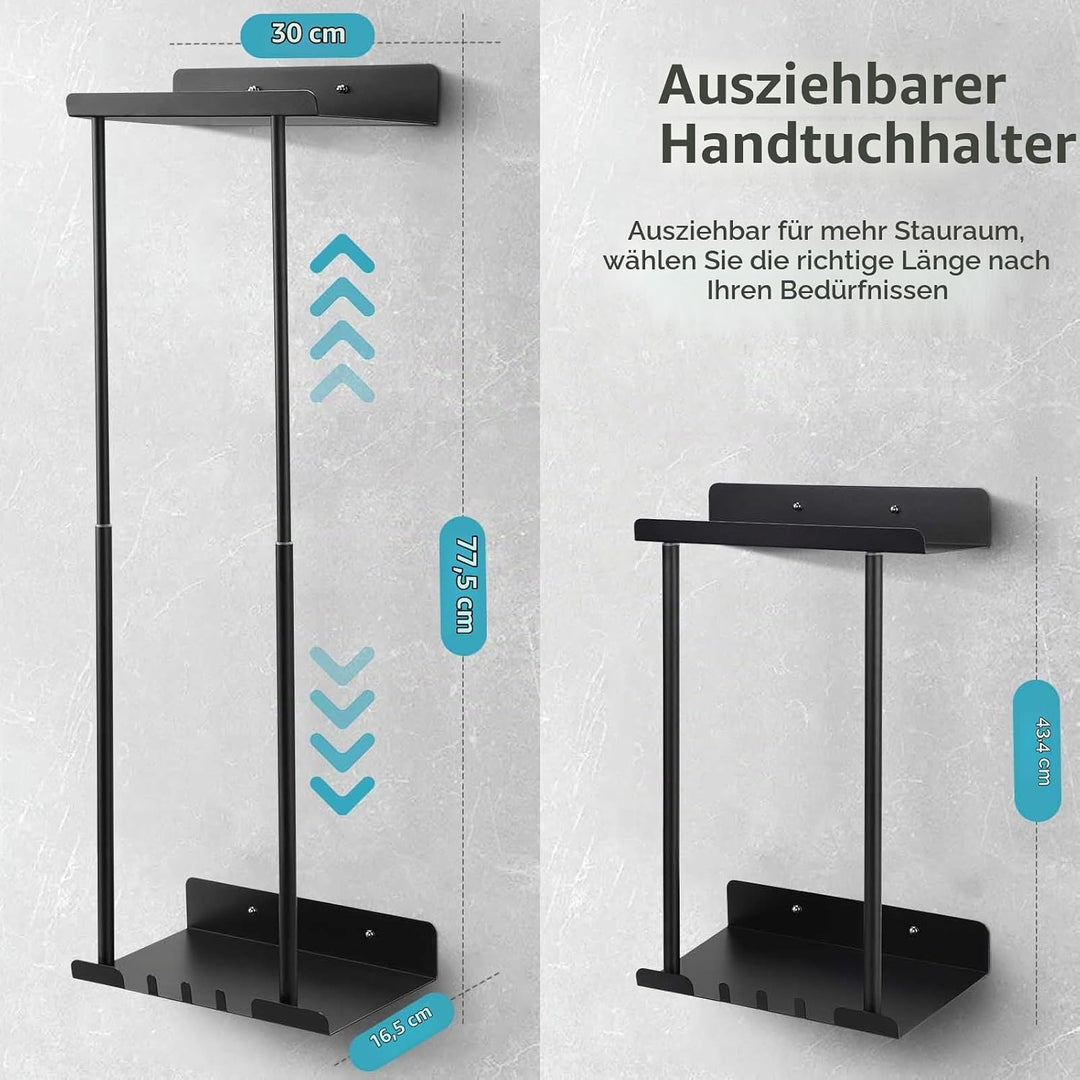 Handtuchhalter ohne Bohren – Stabile Handtuch Aufbewahrung fürs Badezimmer | Handtuchhalter mit Hake