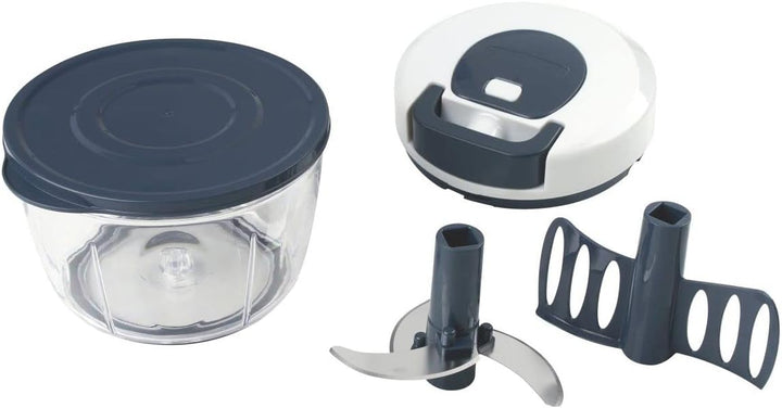 FACKELMANN 27907 Multi-Hacker #easyprepare, hochwertiger Multi-Zerkleinerer mit Seilzug, transparent