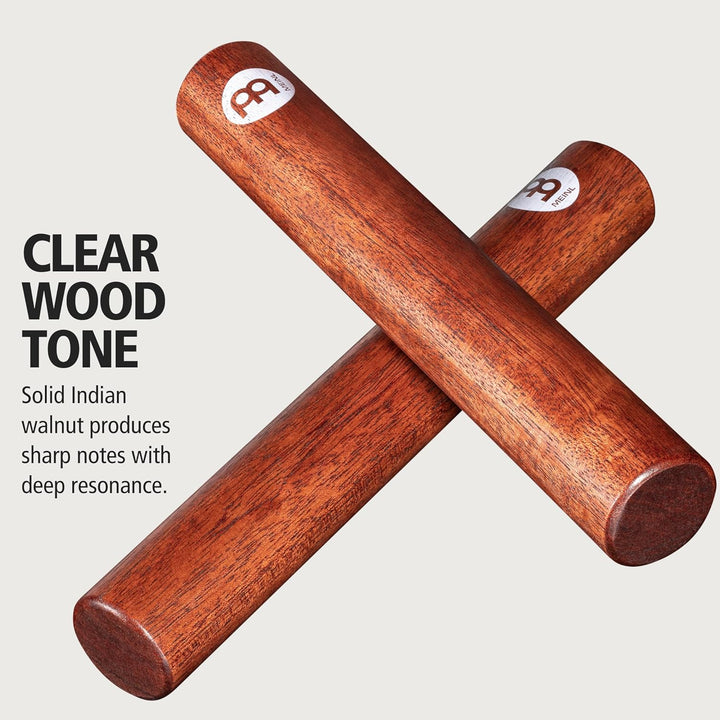 Meinl Percussion Wood Claves Instrument - 1 Paar zylindrische Klanghölzer - Musikinstrument - Indisc