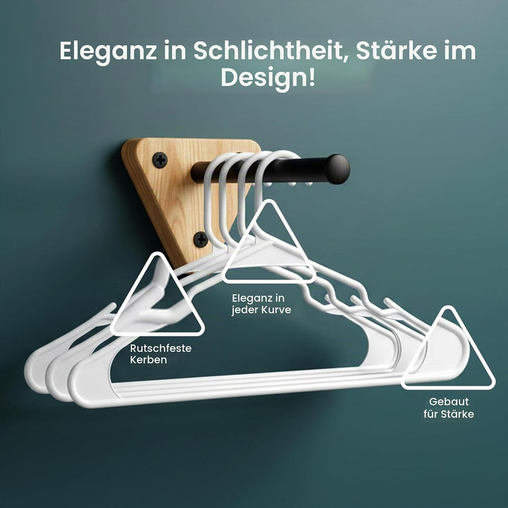 Utopia Home - (50-er Pack) Starke Kleiderbügel aus Kunststoff (42cm breit) - Hochwertige Filzbügel f