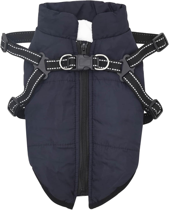 vidaXL Hundemantel Marineblau L36 Fleece und Polyester L36 Marineblau, L36 Marineblau