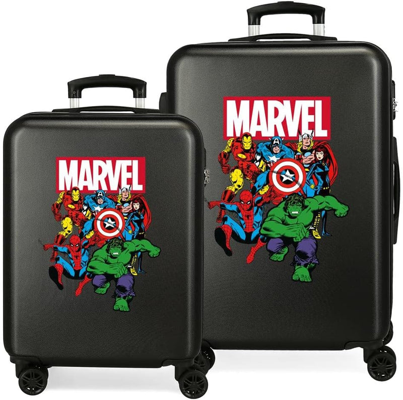 Marvel Avengers Sky Avengers Kofferset Schwarz 55/68 cms Hartschalen ABS Kombinationsschloss 104L 4