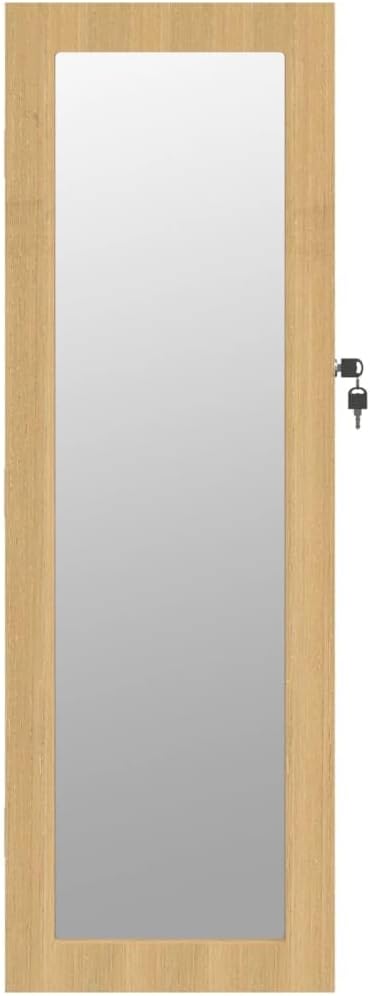 vidaXL Schmuckschrank mit Spiegel Wandmontage, Spiegelschrank mit Haken Bügeln Ablagen, Wandschrank