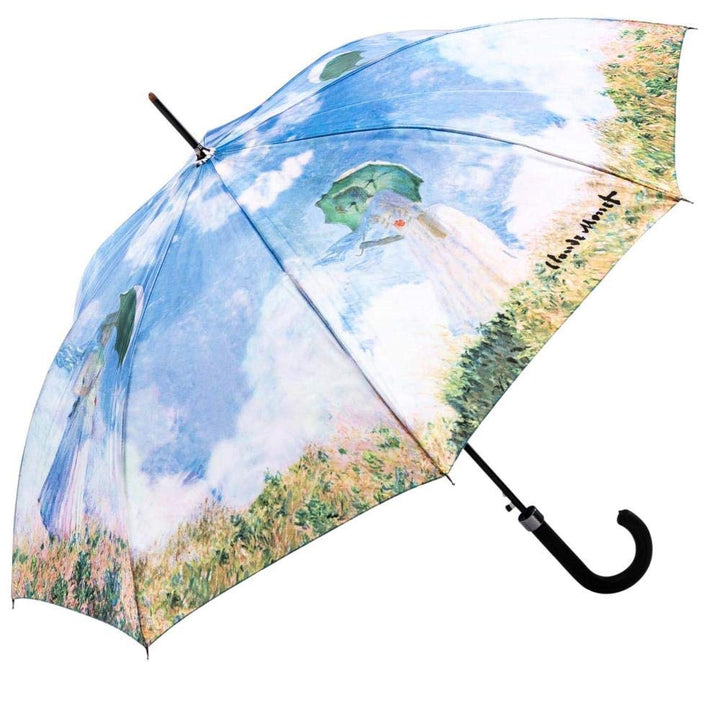 LUCKYWEATHER Regenschirm Stockschirm Damen Motiv Frau mit Sonnenschirm Auf-Automatik I Stockregensch