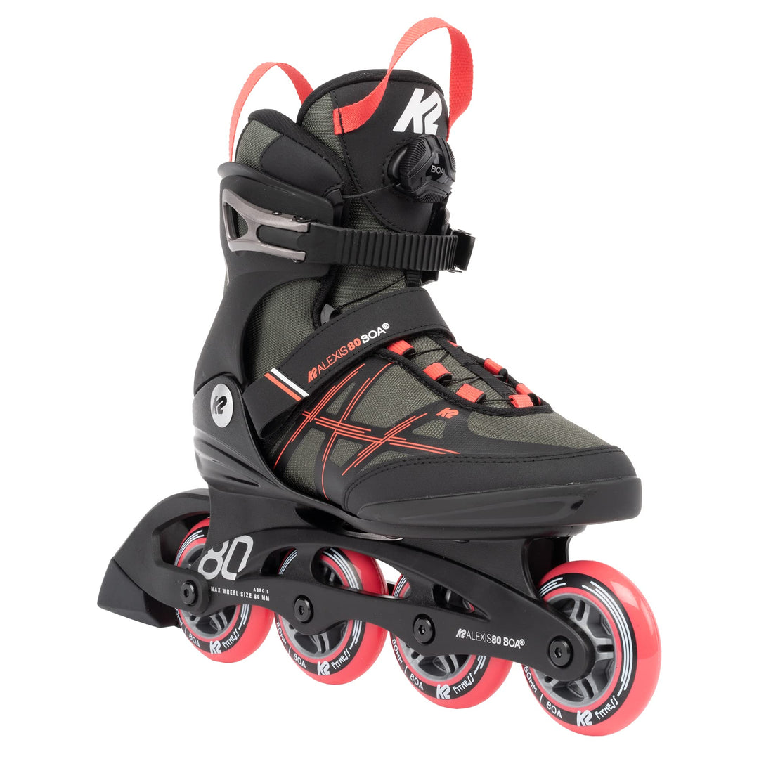 K2 Damen Alexis 80 Boa Inline Skates EU: 37 (UK: 4.5 / US: 7) grey - coral, EU: 37 (UK: 4.5 / US: 7)