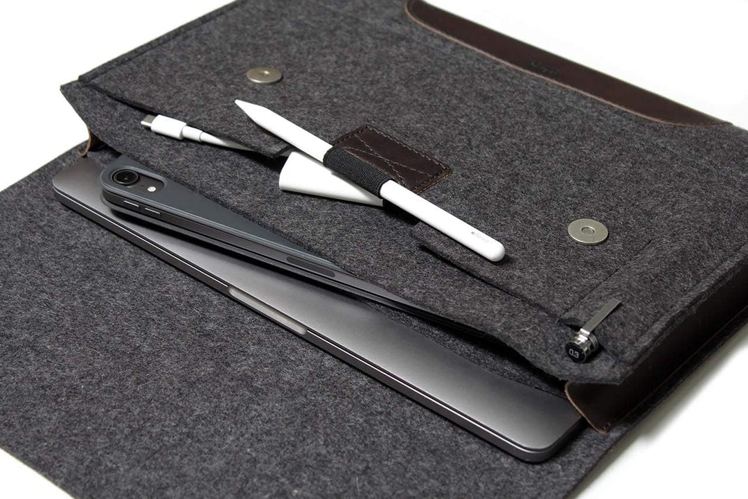 Pack &amp; Smooch 16" Laptophülle, Laptoptasche, MacBook Tasche -CORRIEDALE L -100% Merino Wollfilz, Pfl