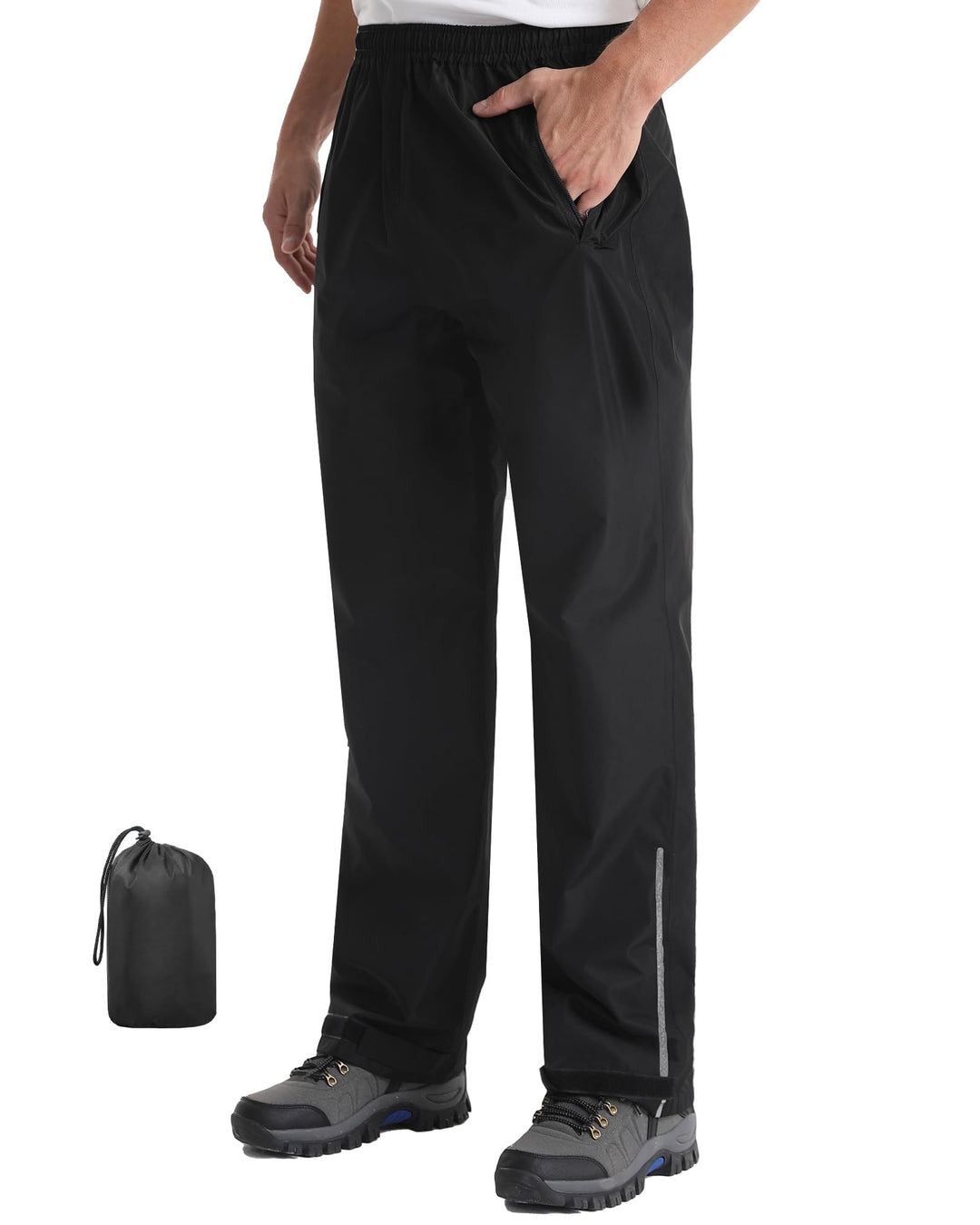 Coutyuyi Regenhose für Herren wasserdichte Leichte Überziehhosen Verpackbare Winddichte Outdoorhose