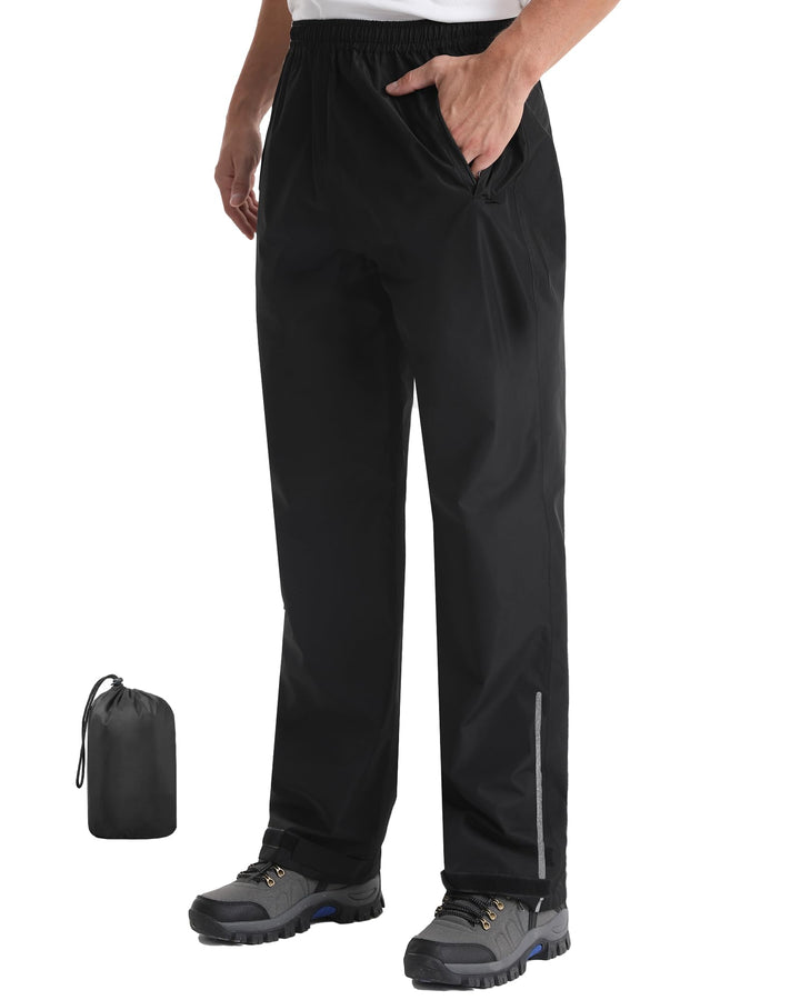 Coutyuyi Regenhose für Herren wasserdichte Leichte Überziehhosen Verpackbare Winddichte Outdoorhose