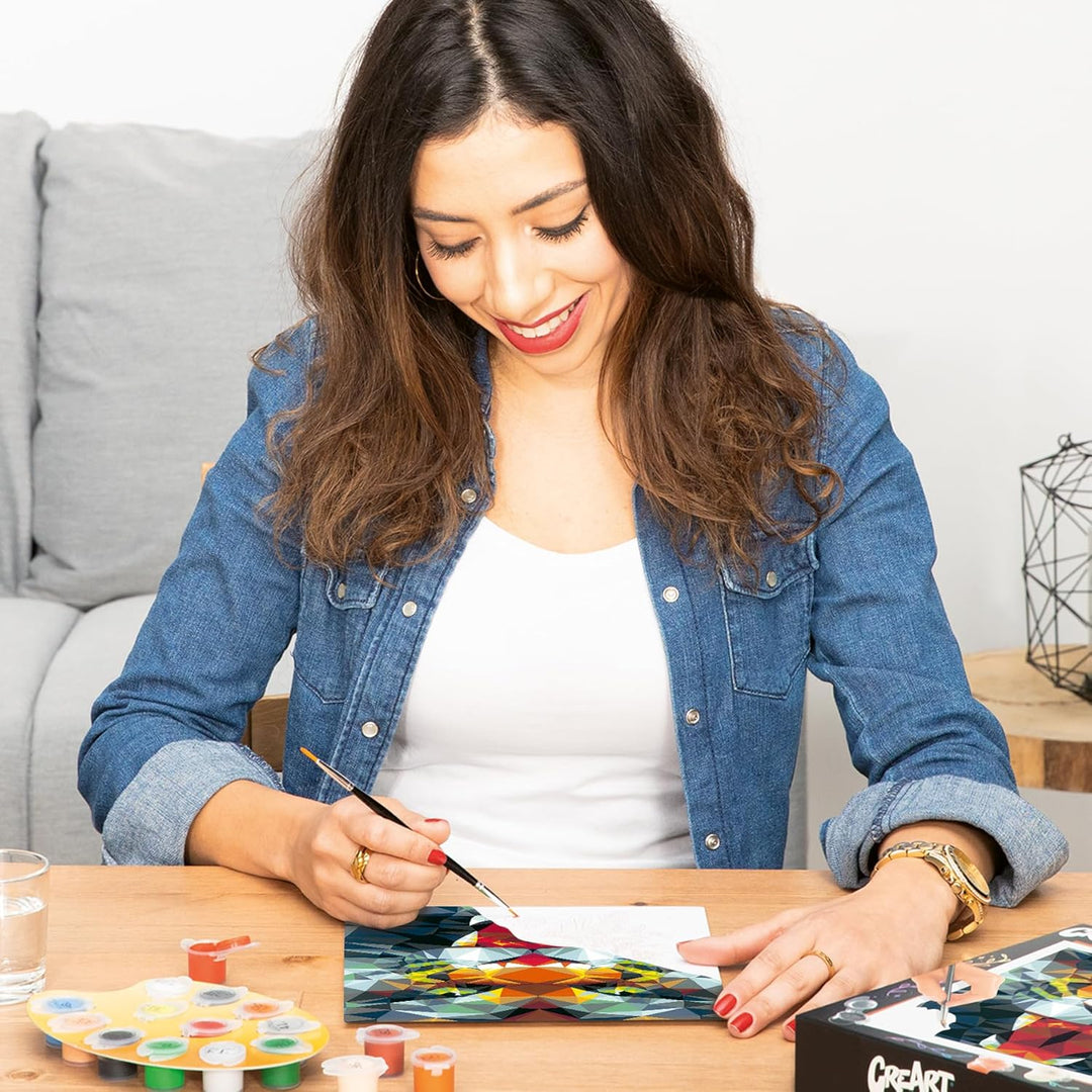 Ravensburger CreArt 23514 - Polygon Tiger - Malen nach Zahlen Erwachsene, DIY Malset mit Pinsel und