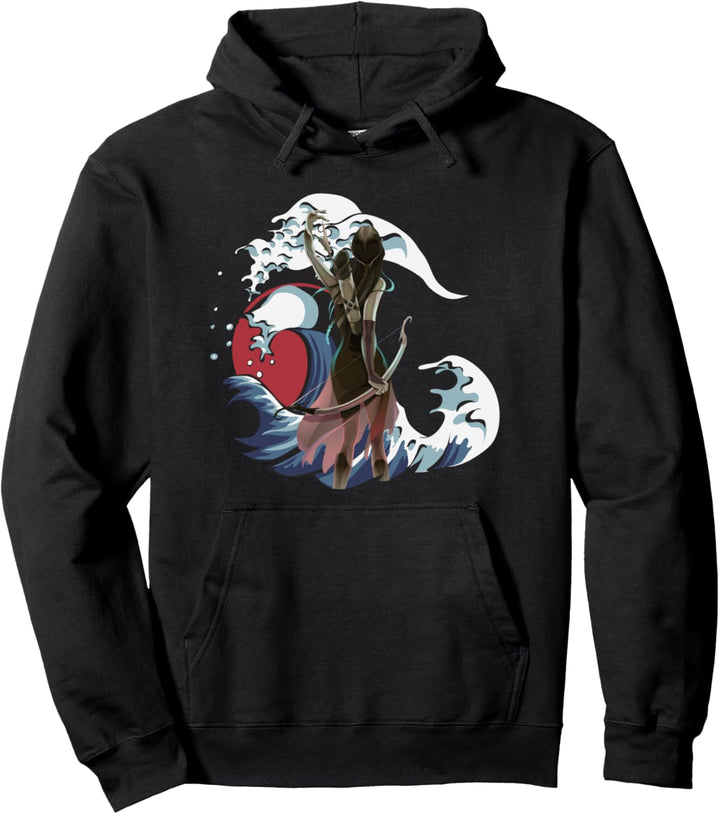 Süsses Mädchen Bogenschiessen Wellen Schütze Pfeil Bogen Pullover Hoodie