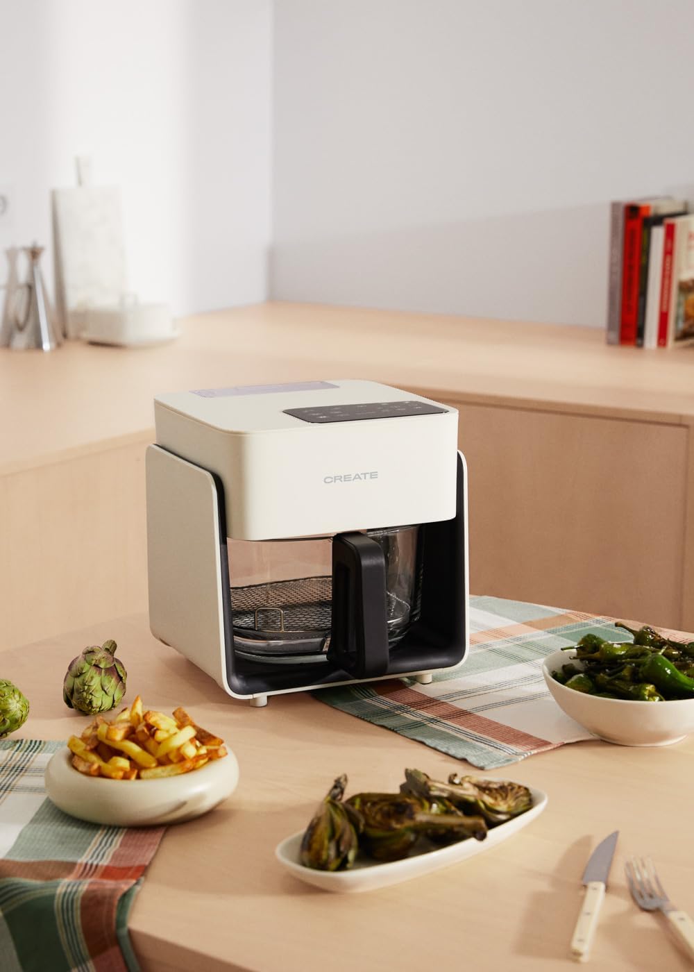 CREATE/AIR FRYER MIST/Ölfreie Heissluftfritteuse 4.2L mit Wasserdampfgarer Cremeweiss/Fassungsvermög