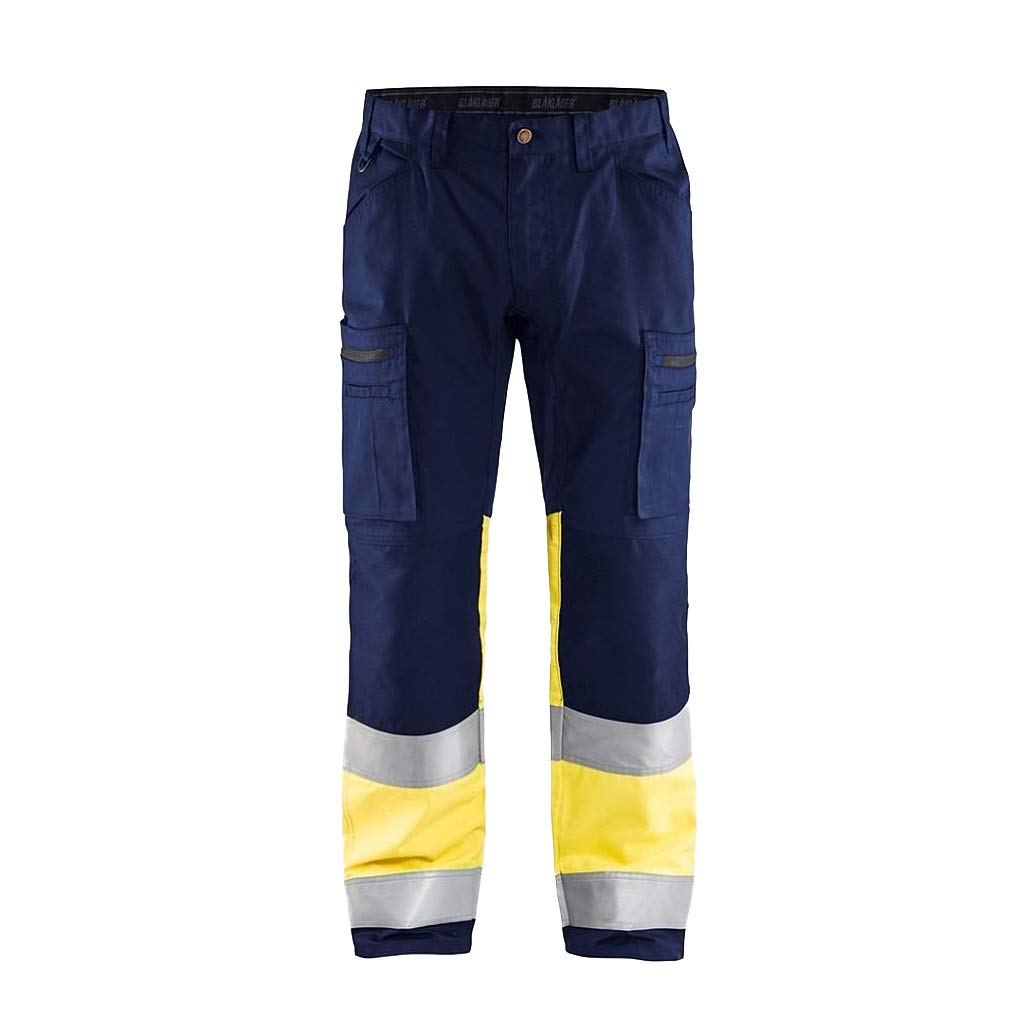 Blaklader 15511811 Hochsichtige Hose mit Stretch, Marineblau/Gelb, grootte C154, C154