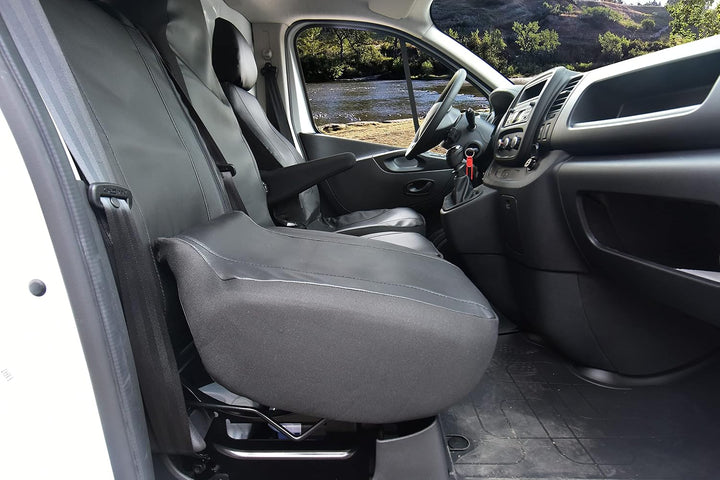 Z4L Passgenaue Kunstleder Sitzbezüge VIP ideal angepasst geeignet für Vivaro C ab 2019 3-Sitzer Fahr