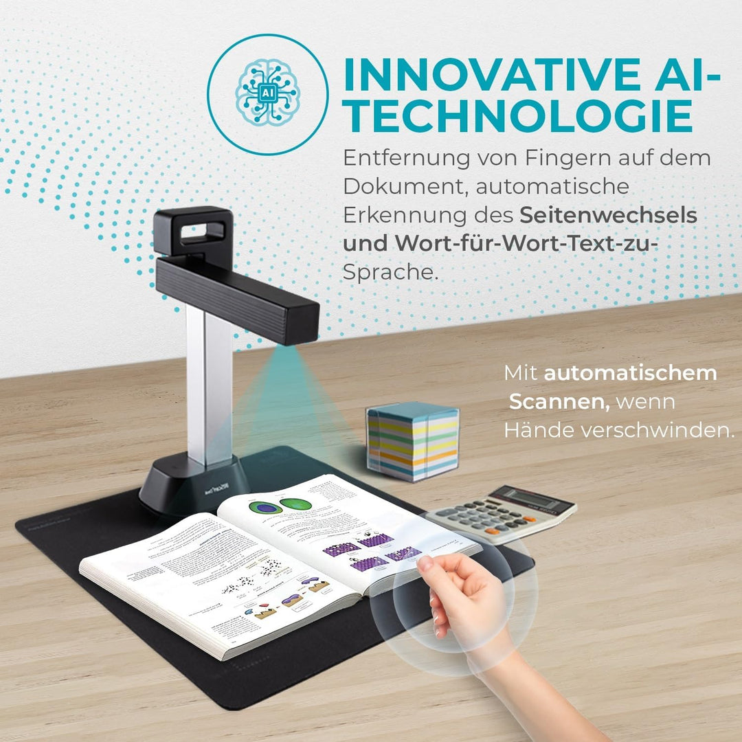 IRIScan Desk Scanner buchscanner, OCR Dokumentenscanner 8MP - 12MP extrapoliert Visualizer -v6: PDF-