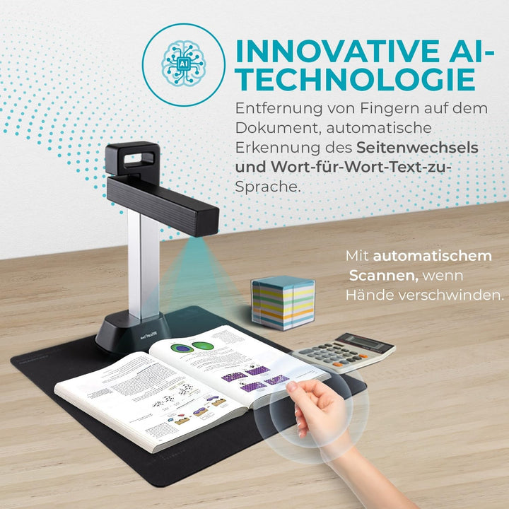 IRIScan Desk Scanner buchscanner, OCR Dokumentenscanner 8MP - 12MP extrapoliert Visualizer -v6: PDF-