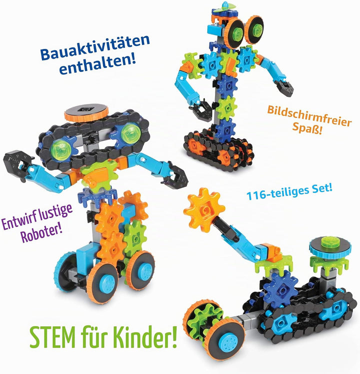 Learning Resources Gears! Gears! Gears! Roboter in Aktion, MINT, Zahnradspiel, Roboter-Zahnräder, Ab