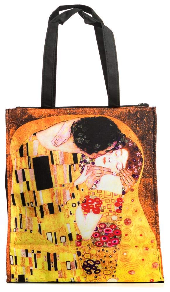 LUCKYWEATHER Shopper Einkaufstasche Twin Double Bag Damen Motiv Klimt THE KISS (Der Kuss) I Shopping